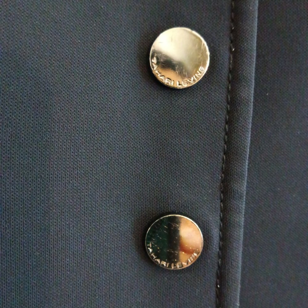 TAHARI Navy 3/4 Sleeve Microfiber Fitted Blazer - Picture 4 of 9